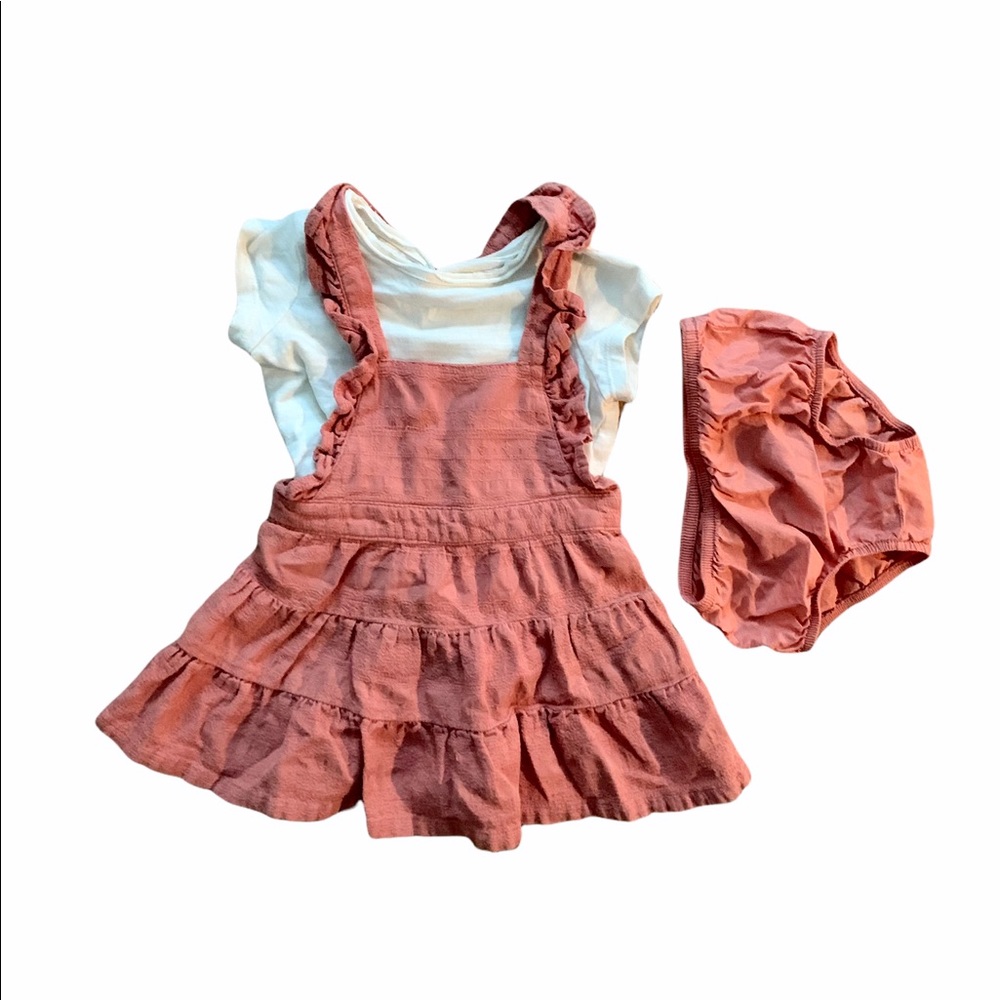 Art Class 3-pc jumper, top, & diaper cover set 12m